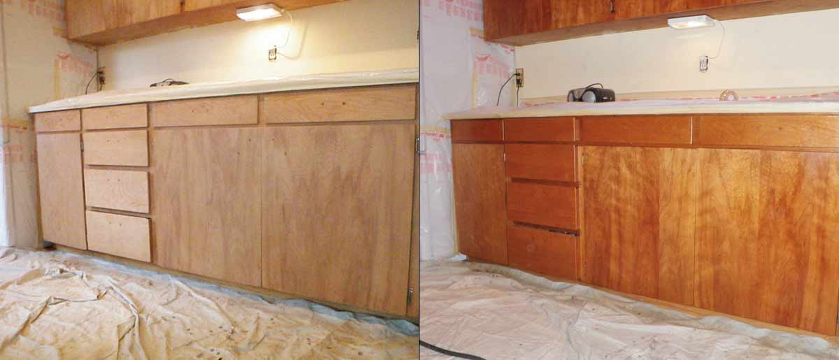 Maple Valley   cabinet refinishing before